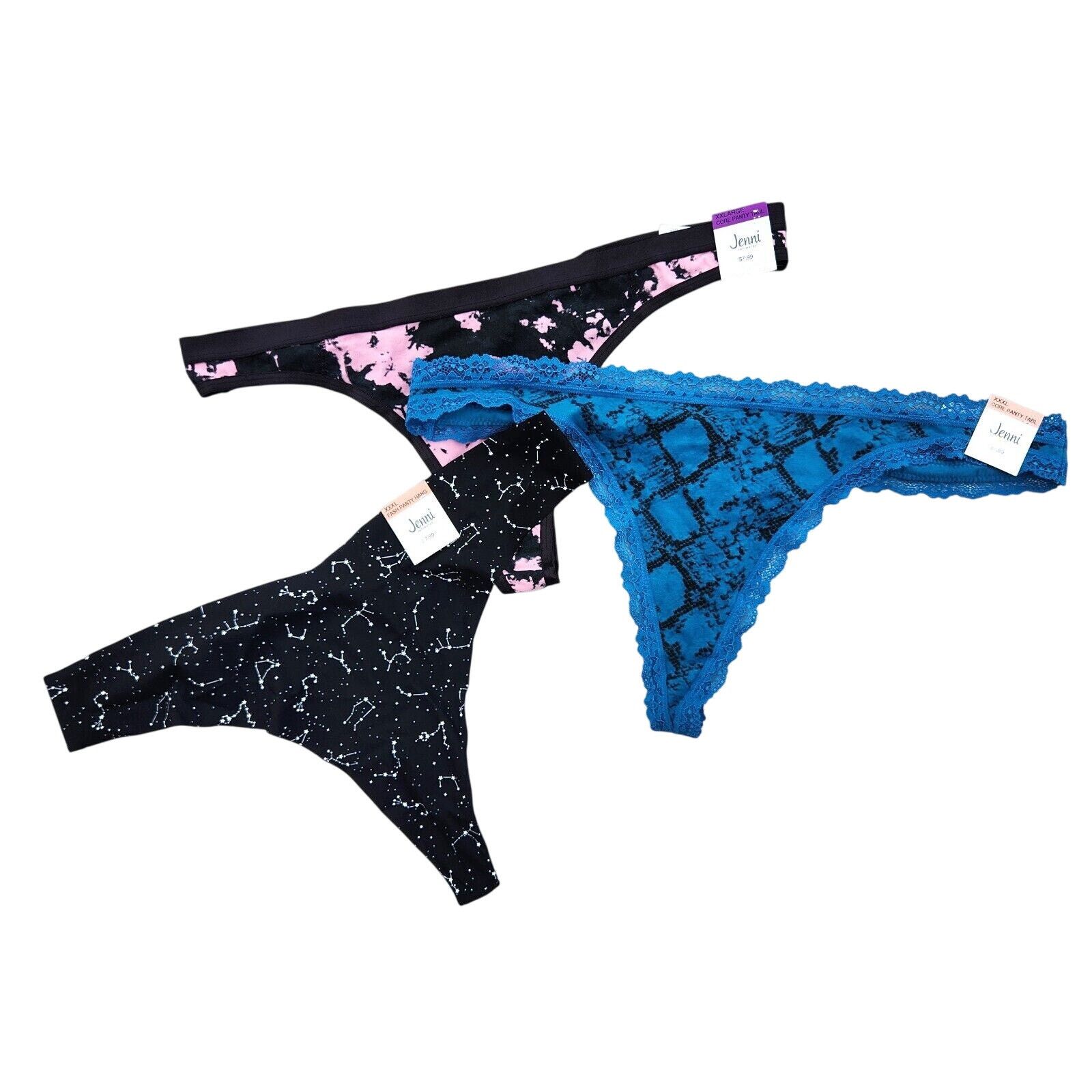 The Unbranded Brand Jenny Women Cotton Multi Thong Panties Set of 3 Size XXXL Size ONE SIZE - 1 Thumbnail