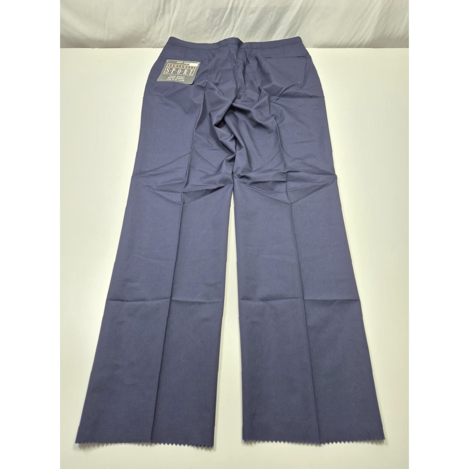 Vintage VTG Sansabelt Sport Dress Pants Mens 38x36 Blue Flat Front Straight Unhemmed NWT Size US 38 / EU 54 - 4 Thumbnail