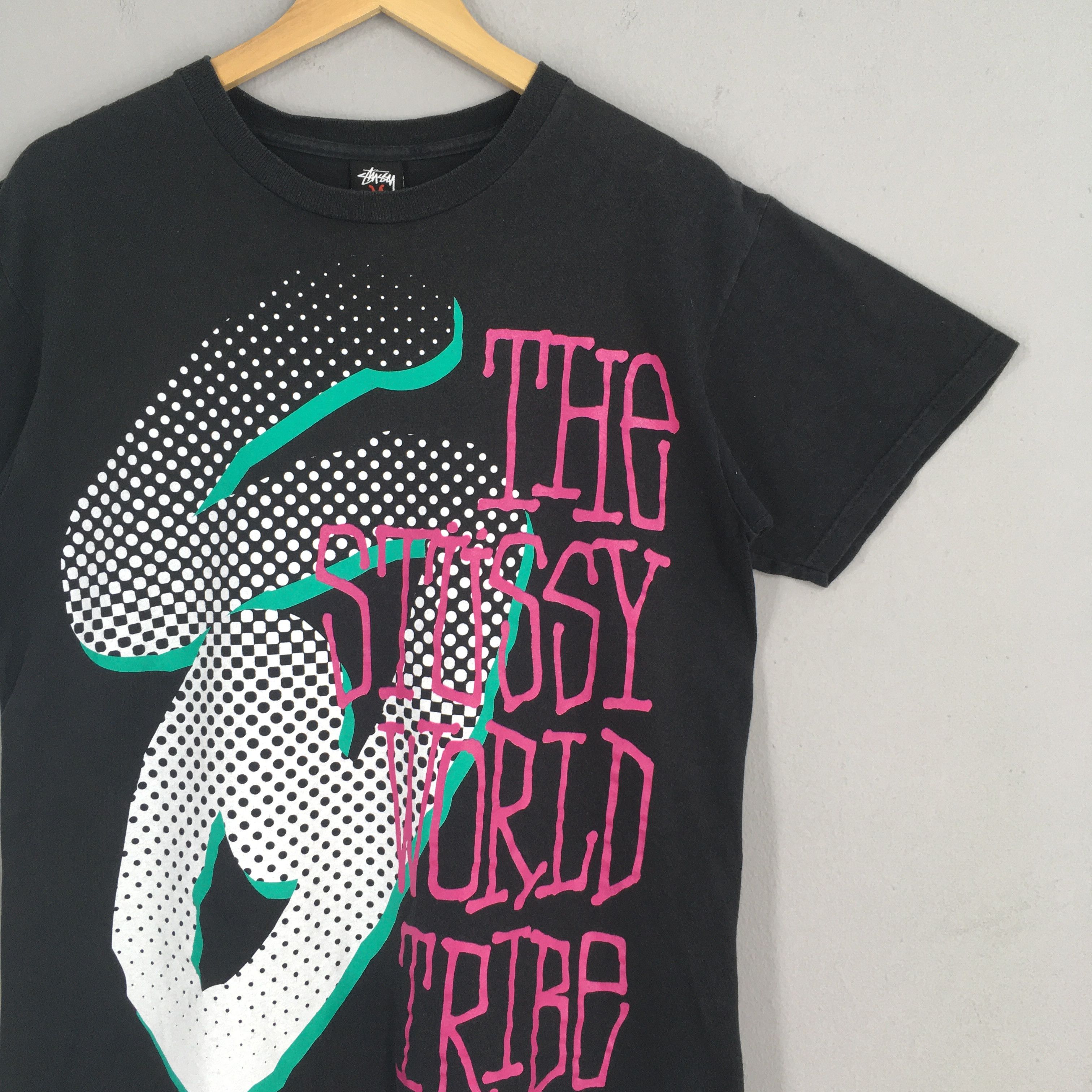 Stussy × Vintage Vintage 90's Stussy Usa Black Tshirt Medium Size US M / EU 48-50 / 2 - 2 Thumbnail