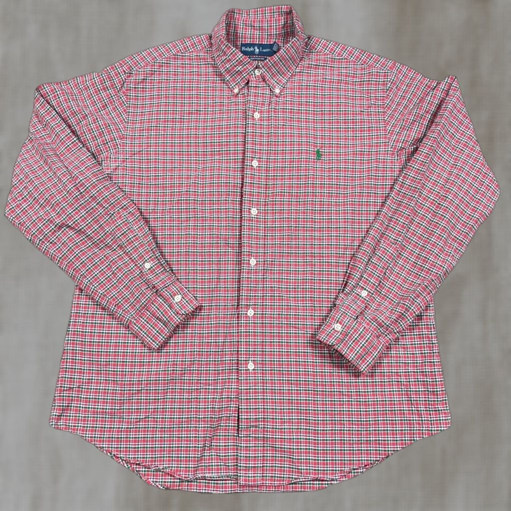 Ralph Lauren Ralph Lauren Shirt Men XL pink green Plaid Button-Up OCBD Mens Size US XL / EU 56 / 4 - 1 Thumbnail