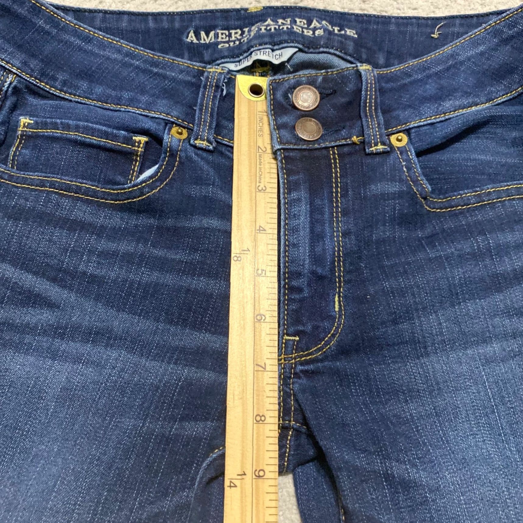 American Eagle Outfitters American Eagle Outfitters Jeans Cropped Women's 6 Blue Denim Dark Wash Stretch Crop 5-Pocket Regular Womens Size 28" / US 6 / IT 42 - 7 Thumbnail