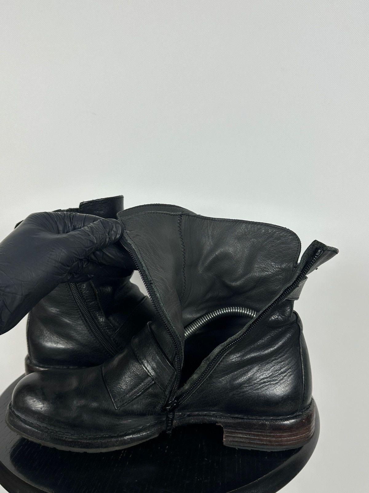 MoMA MoMA Black Leather Buckle Ankle Biker Boots Size US 10 / IT 40 - 21 Thumbnail