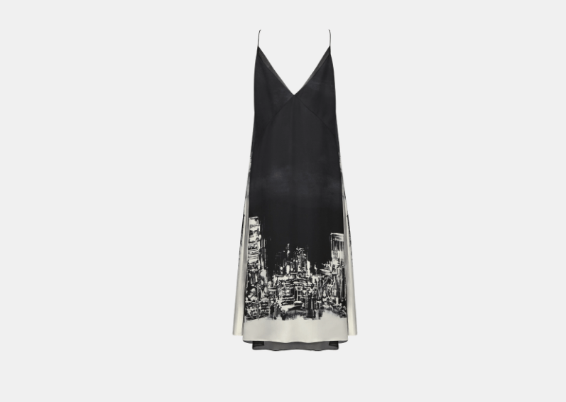 Dior o1w1db10925 441R61 Line Mid-Length Dress in Black/White Size XL / US 12-14 / IT 48-50 - 2 Thumbnail