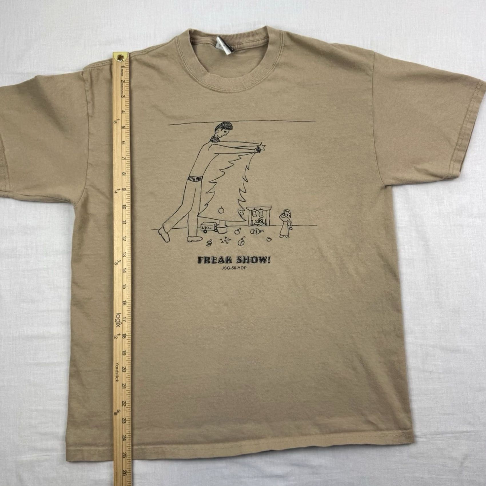 Hanes VINTAGE Hanes T-Shirt Adult Large Christmas Y2K Art Brown Crew Neck Short Sleeve Men’s Size US L / EU 52-54 / 3 - 7 Thumbnail