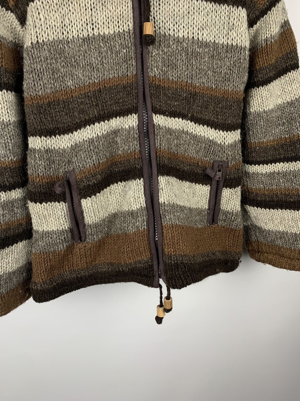 Other Vintage PACHAMAMA Chunky Knit Wool Zipped Jacket Size M/L Size US L / EU 52-54 / 3 - 3 Thumbnail