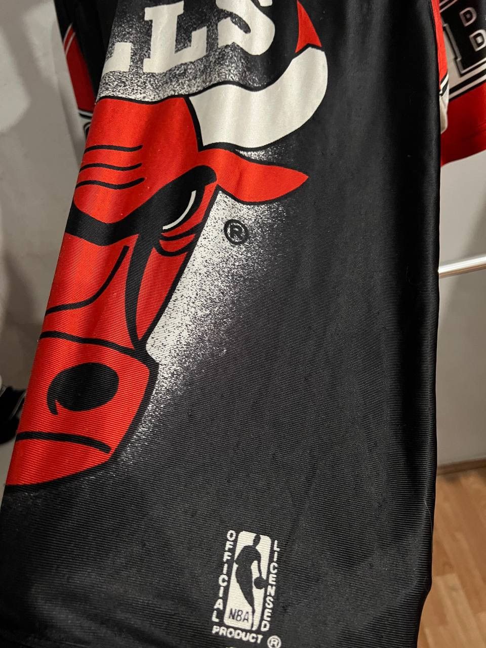 Nutmeg RARE! 90’S NBA CHICAGO BULLS OVER PRINT BASKETBALL JERSEY L Size US L / EU 52-54 / 3 - 11 Thumbnail