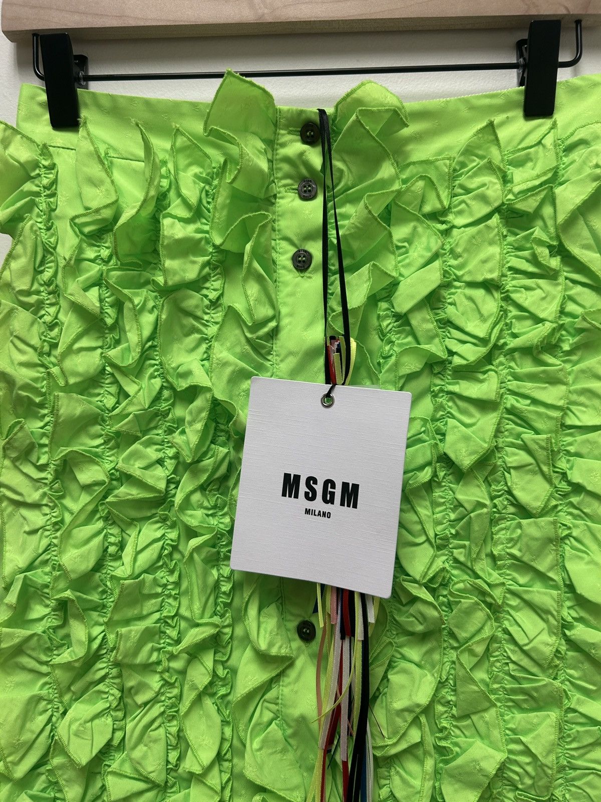 MSGM NWT! Nylon Ruffled Panel Skirt Size 27" / US 4 / IT 40 - 3 Thumbnail