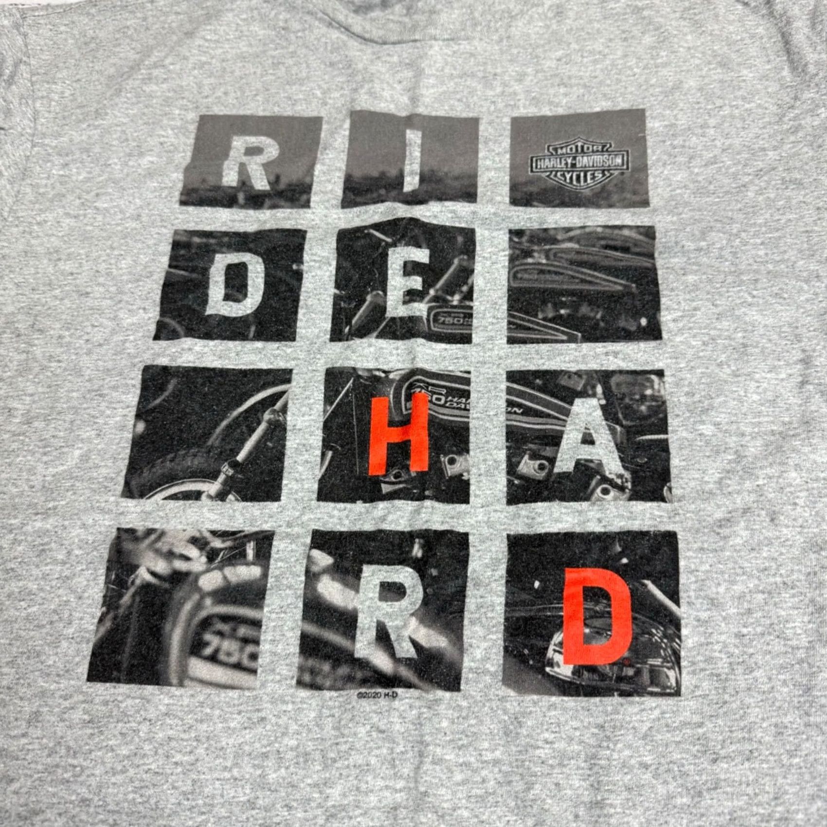 Harley Davidson Harley-Davidson Mens Slim Fit Ride Hard Graphic T-Shirt Sz L Gray Slim Fit Size US L / EU 52-54 / 3 - 5 Thumbnail