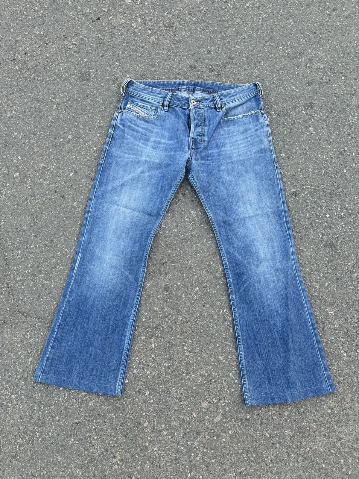 Diesel × Vintage Vintage Y2K Diesel Embroidered Logo Pocket Denom Jeans Pants Size US 31 - 1 Thumbnail