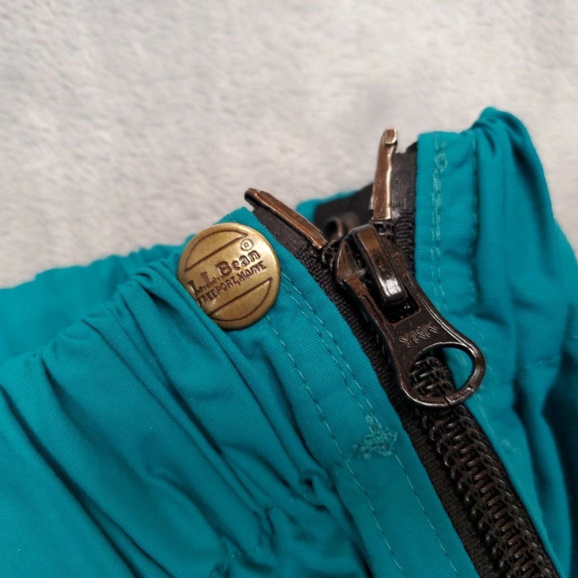 Vintage VTG LL Bean Track Pants Womens M Green Nylon Lined Windbreaker Zip Made in USA Size 32" / US 10 / IT 46 - 6 Thumbnail