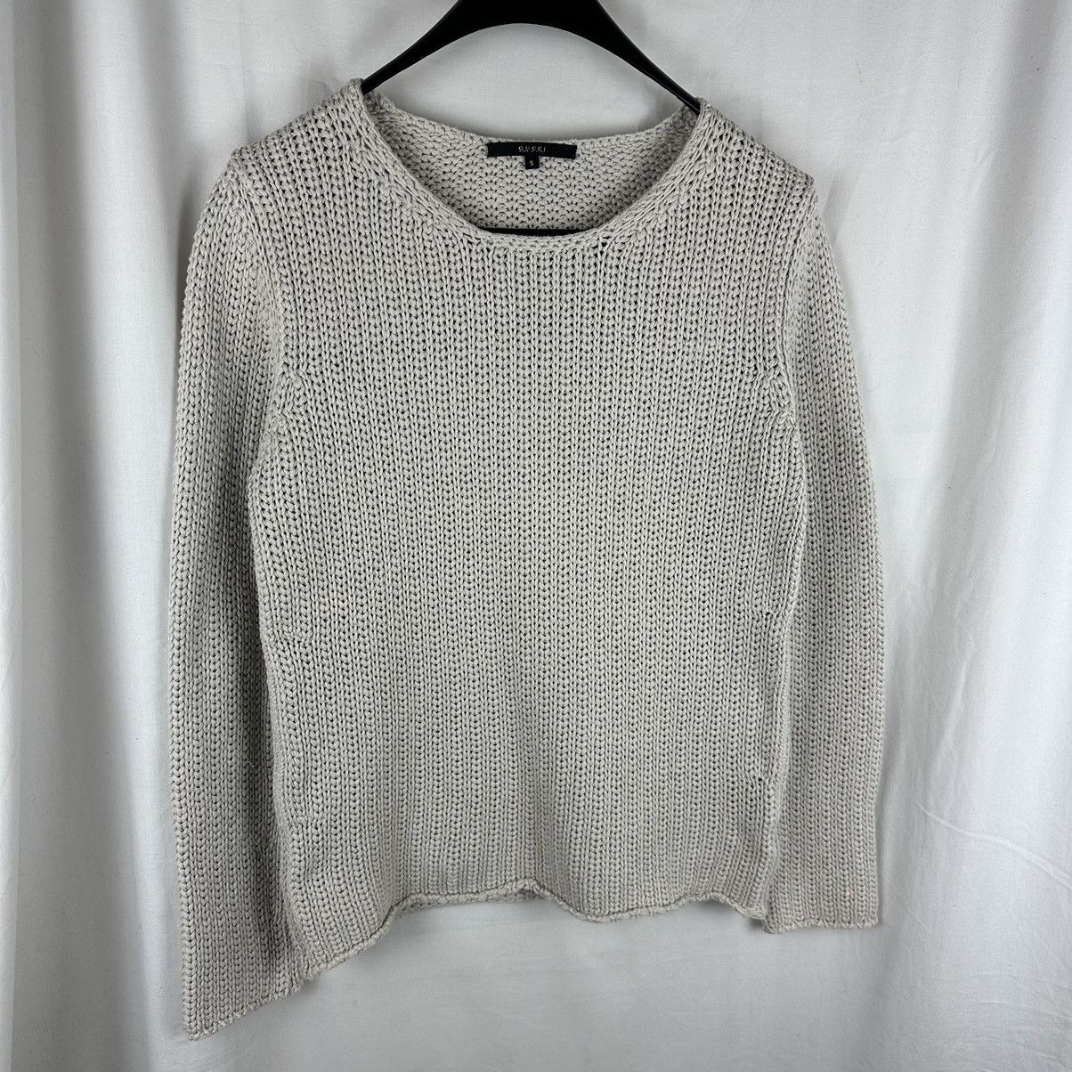 Gucci Gucci Chunky Cotton Knit Sweater Light Grey Size US S / EU 44-46 / 1 - 4 Thumbnail