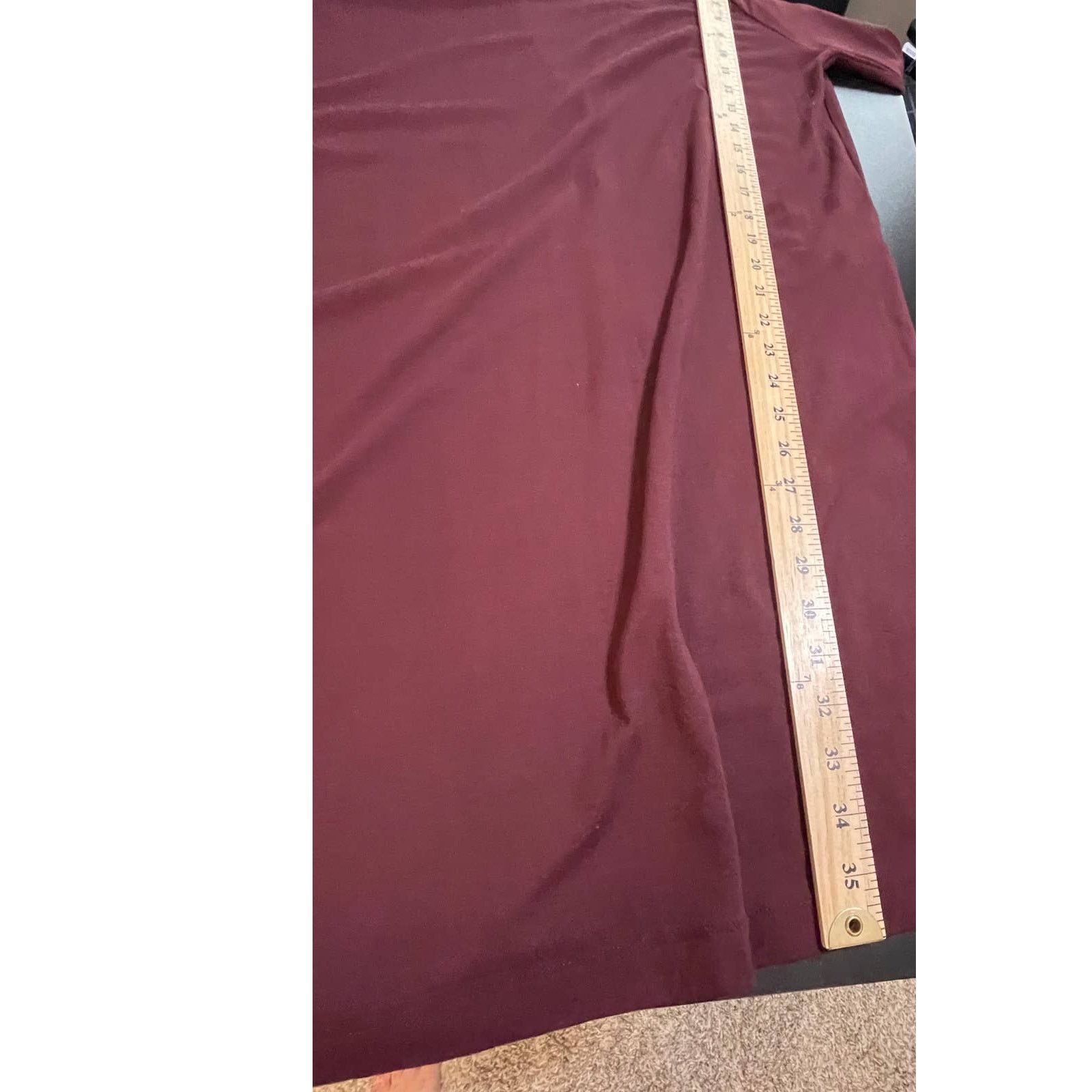 Other Zara W&B Maroon Keyhole Back Shift Dress Size Medium Size M / US 6-8 / IT 42-44 - 6 Thumbnail