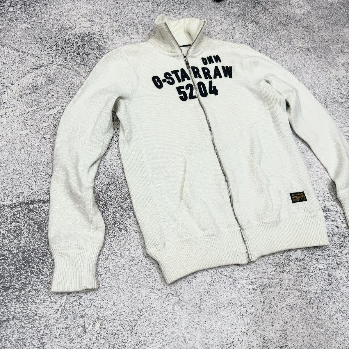 Designer × G-Star G-Star Mens White Robert Vest Knit l/s zip sweater S size Size US S / EU 44-46 / 1 - 2 Thumbnail