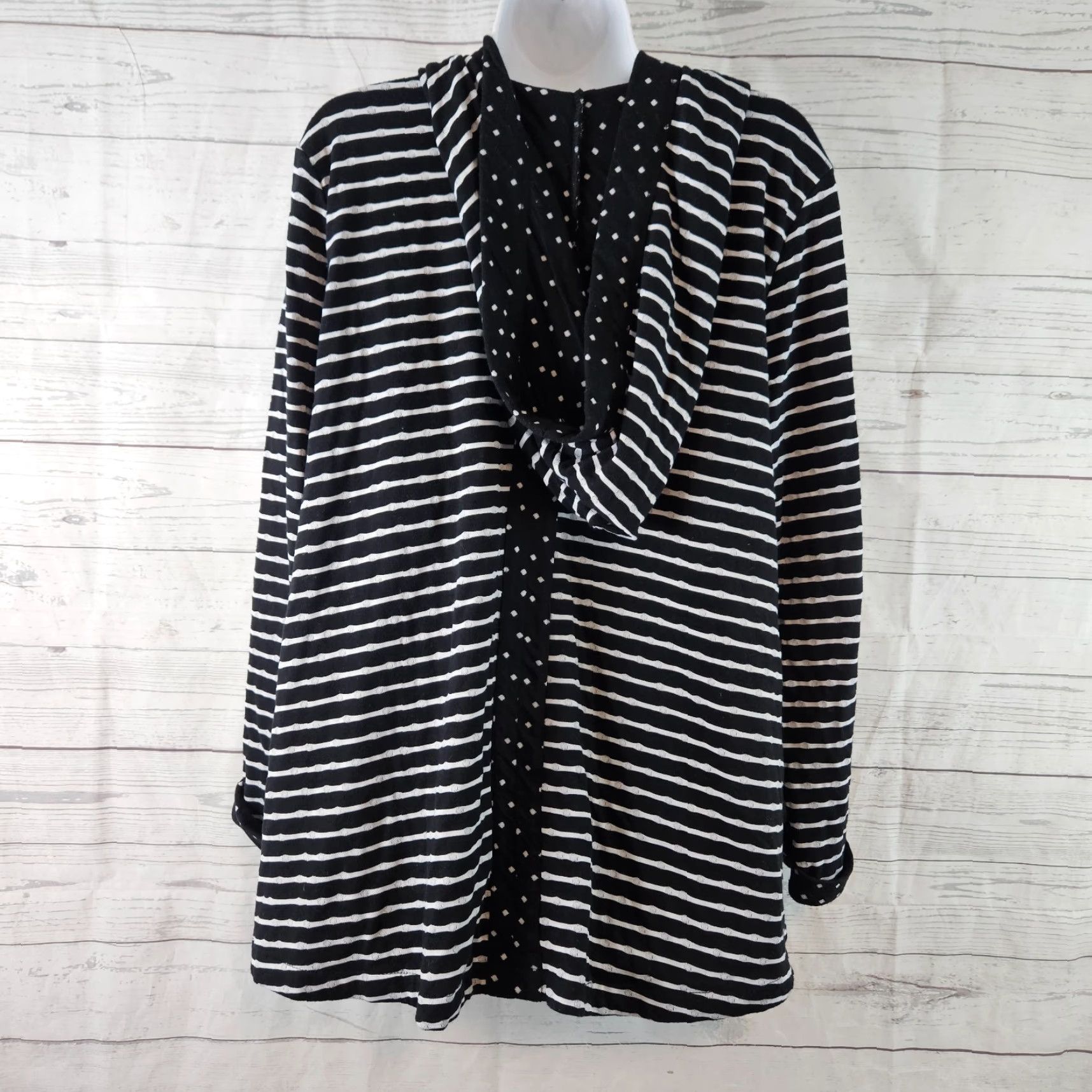 Habitat Habitat Hoodie Jacket Womens M Black Stripe Cotton Crew? Size M / US 6-8 / IT 42-44 - 3 Thumbnail