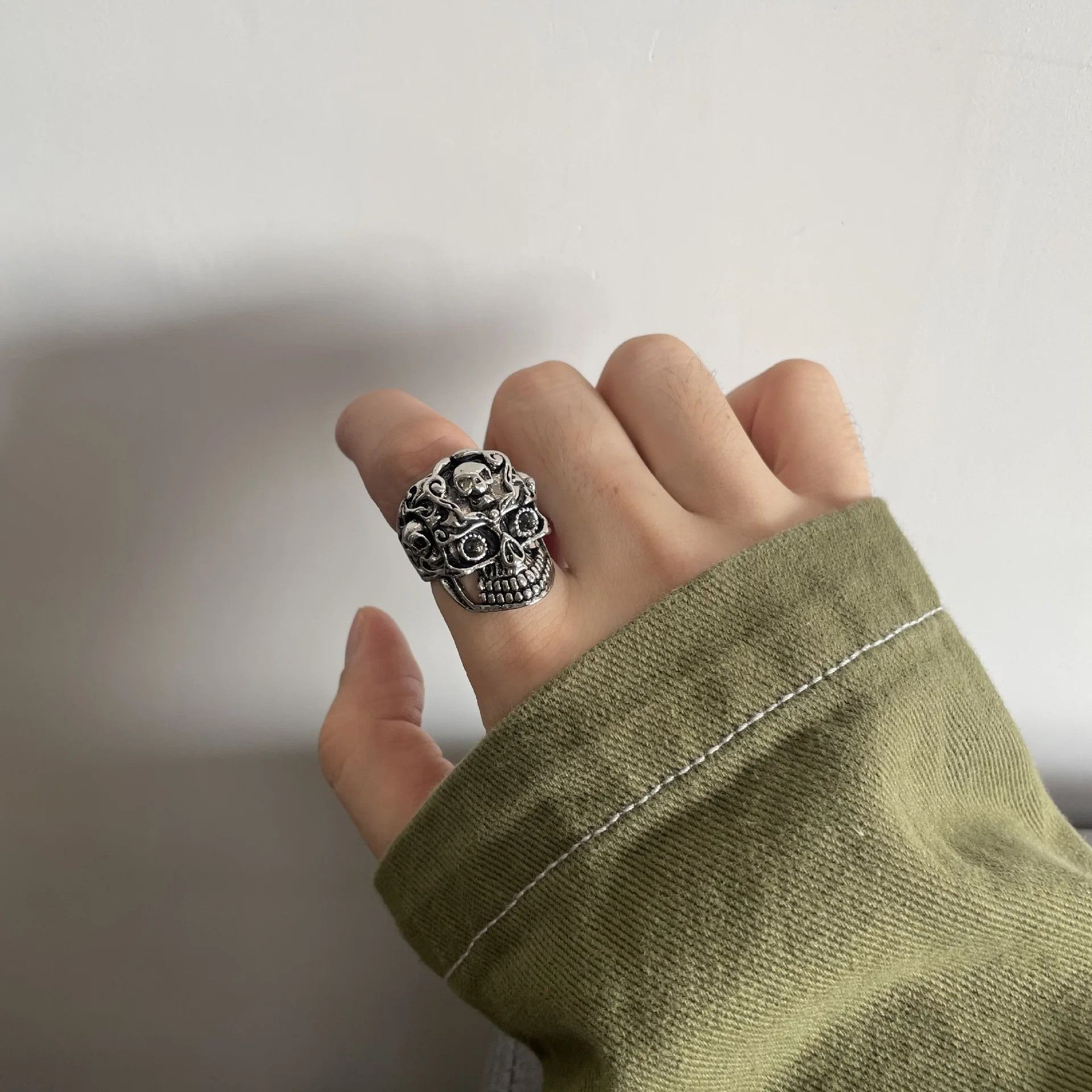 Japanese Brand Retro Skull Ring Size ONE SIZE - 2 Thumbnail