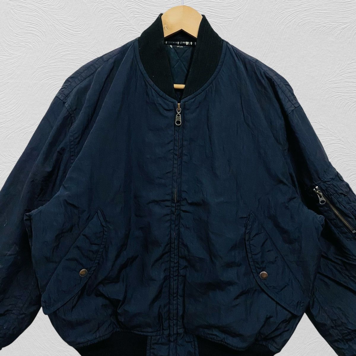 Japanese Brand Vintage 90s jun men bomber jacket spellout big logo Size US XL / EU 56 / 4 - 4 Thumbnail