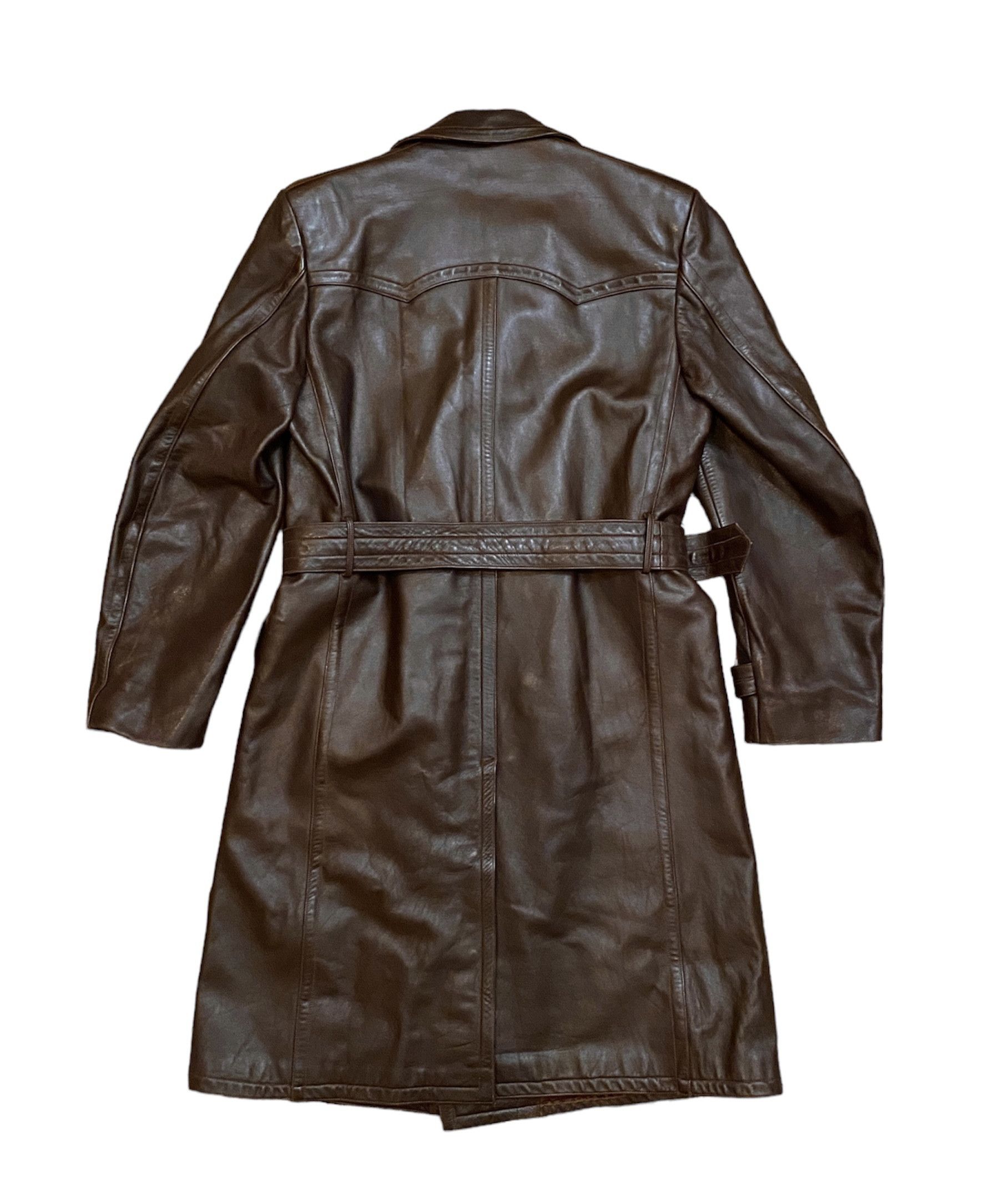 Vintage Retro Military WW2 German Luftwaffe Motorcycle Leather Coat Size US L / EU 52-54 / 3 - 8 Thumbnail