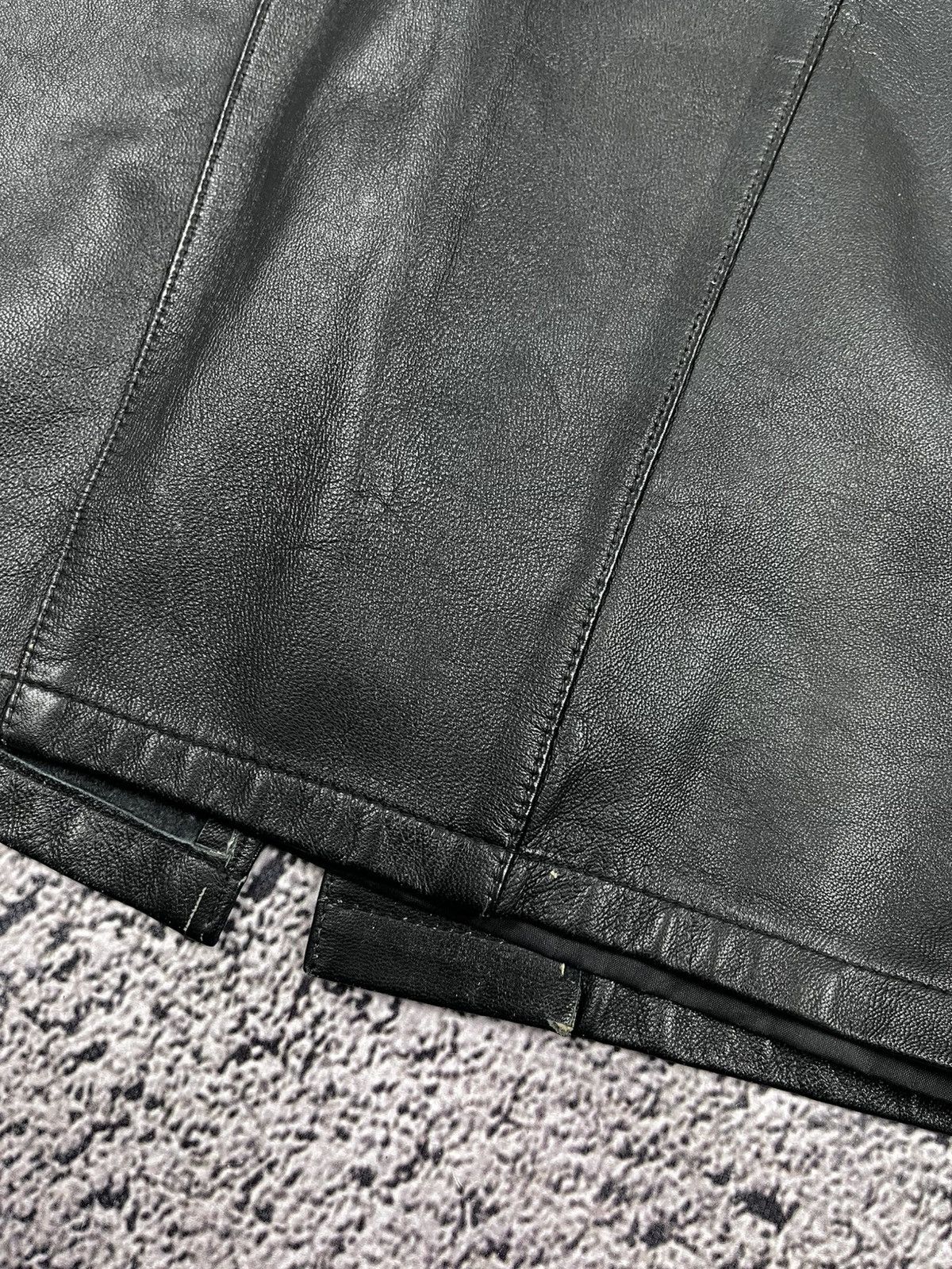 Leather Vintage 70s Leather Skirt Retro AvantGarde Size 29" - 4 Thumbnail