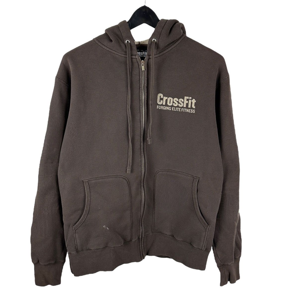 Vintage Vintage Y2K CrossFit Waffle Knit Sherpa Lined Hoodie Size US M / EU 48-50 / 2 - 1 Thumbnail
