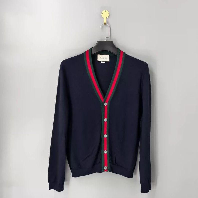 Gucci GucciTie-type low V-neck sweater knitwear 2503-Nextarrow Size US M / EU 48-50 / 2 - 1 Thumbnail