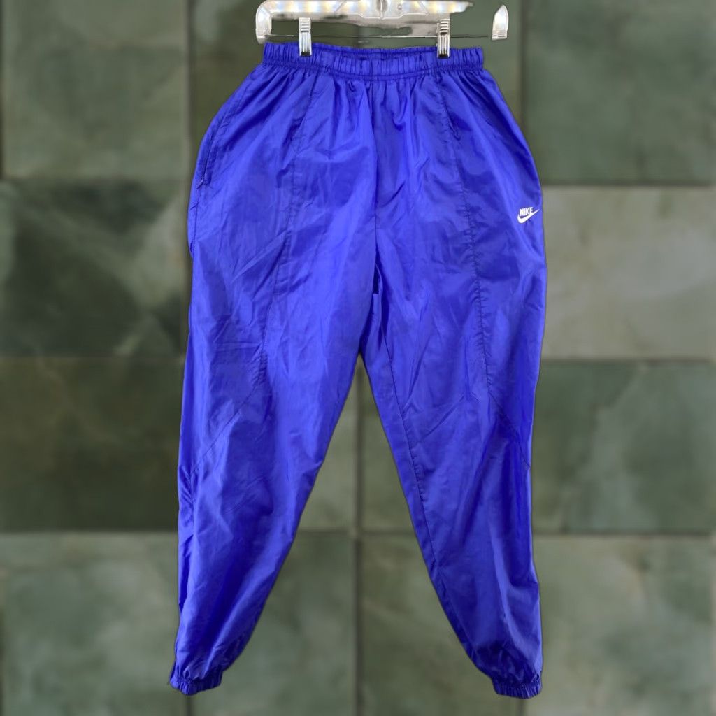 Nike Nike Womens Windbreaker Pants Medium Blue Vintage Tapered Lined Size 32" / US 10 / IT 46 - 1 Thumbnail