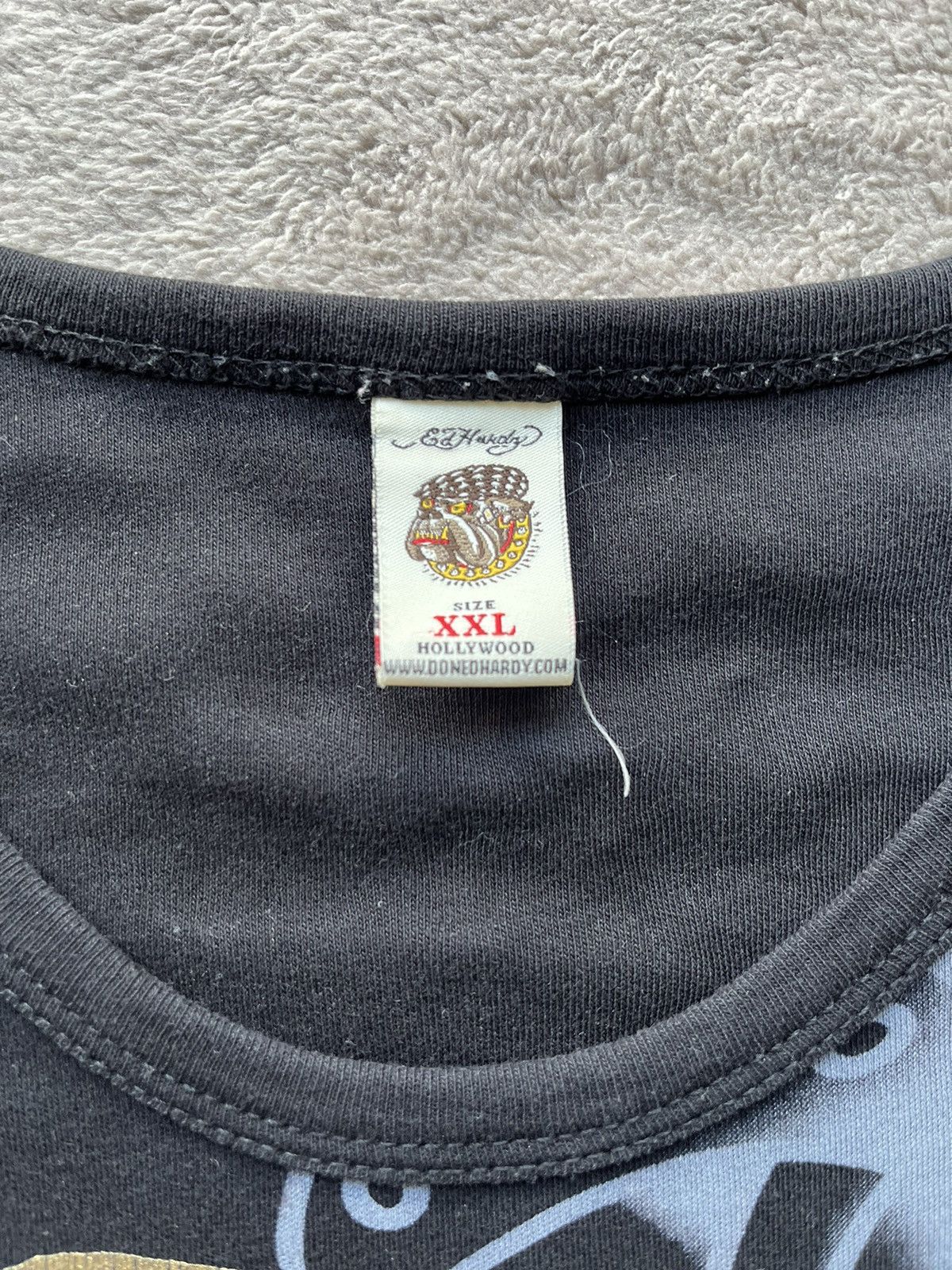 Ed Hardy × Vintage black vintage Ed Hardy t-shirt with rhinestones Size US S / EU 44-46 / 1 - 8 Thumbnail