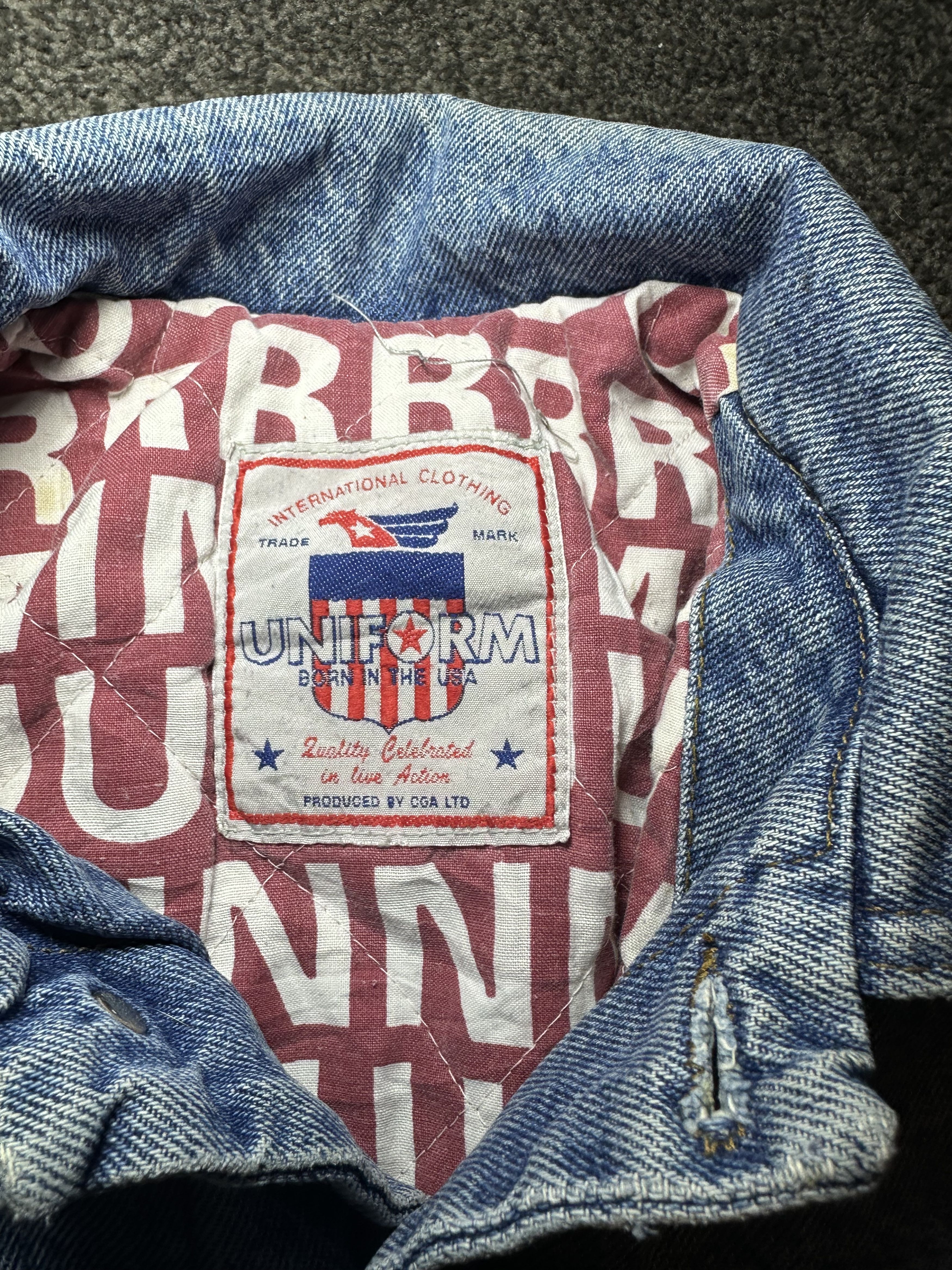 Other 1980s Uniform Jeans Type A-1 Denim Jacket (Made in Italy) Size XL / US 12-14 / IT 48-50 - 3 Thumbnail