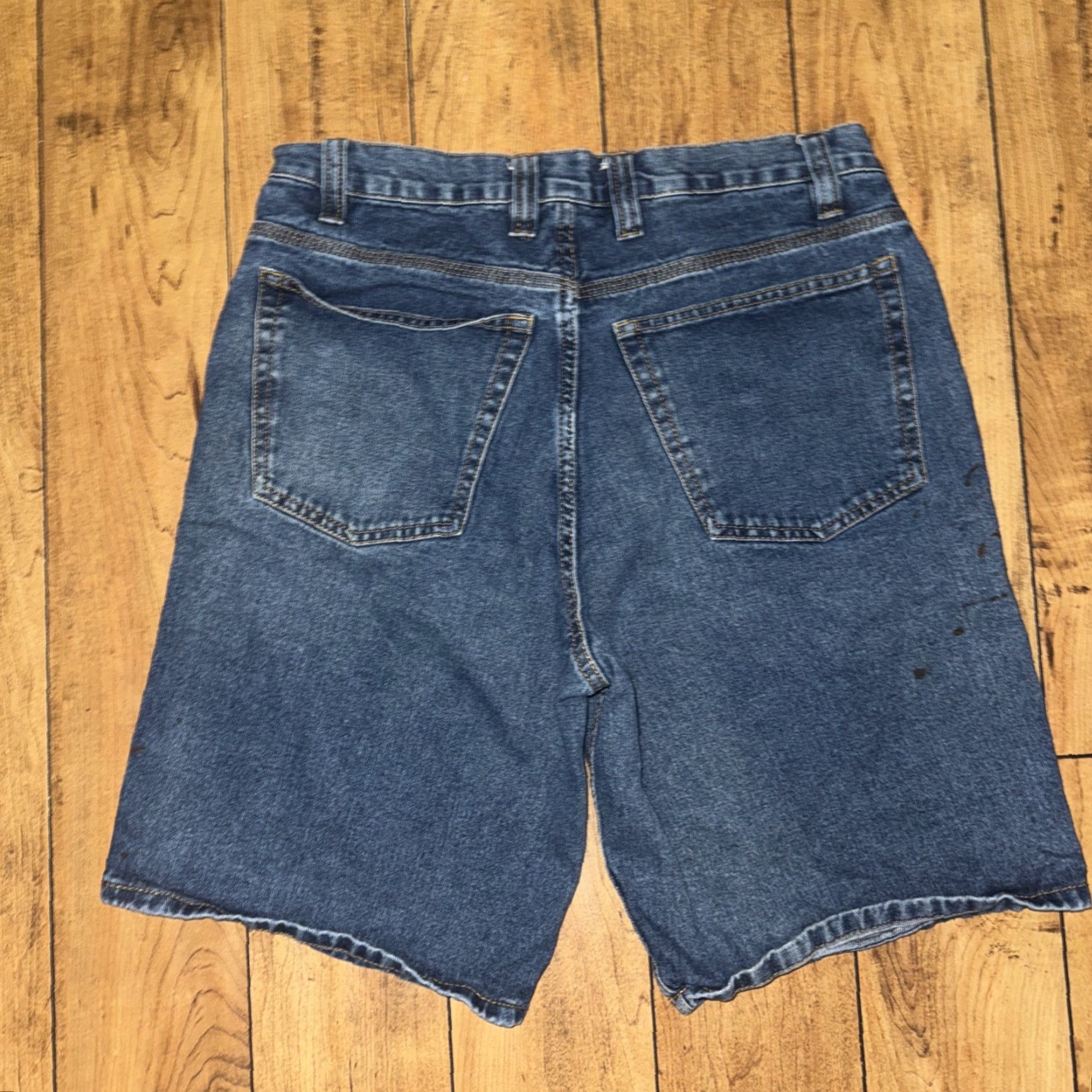 Vintage VINTAGE Big Mac Workwear Denim Shorts 31x12 Jorts Y2K 90s Carpenter Denim Blue Mens Size US 31 - 5 Thumbnail