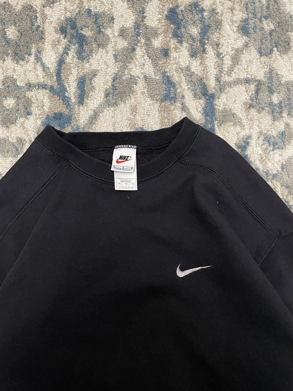 Nike × Supreme Vintage 90s Black Nike Swoosh Sweatshirt Crewneck Size US L / EU 52-54 / 3 - 1 Thumbnail