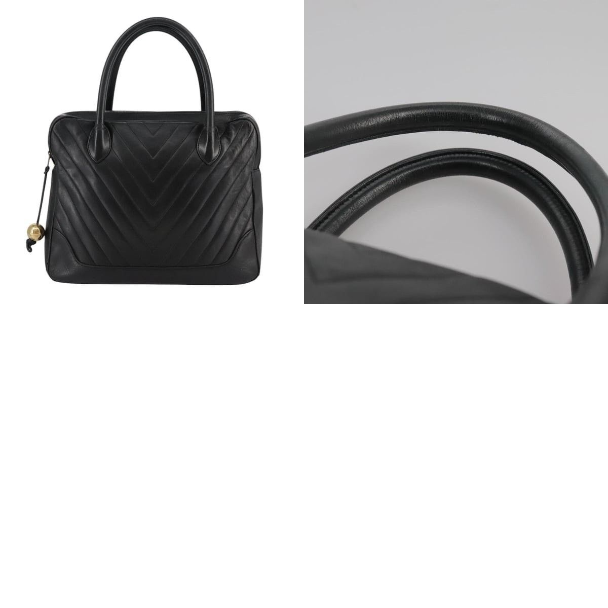 Chanel Chanel V Stitch Handbag Leather Black CC Size ONE SIZE - 3 Thumbnail