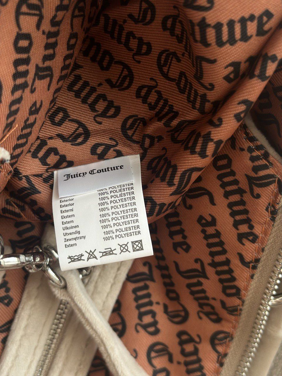 Juicy Couture Juicy Couture Large Beige Tote Rhinestone Logo Size ONE SIZE - 8 Thumbnail