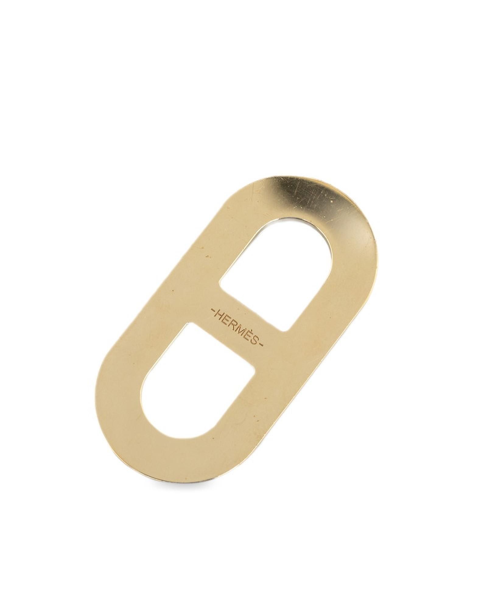 image of Hermes Two Tone Scarf Ring Jewelry In Ab Condition in Silver, Women's