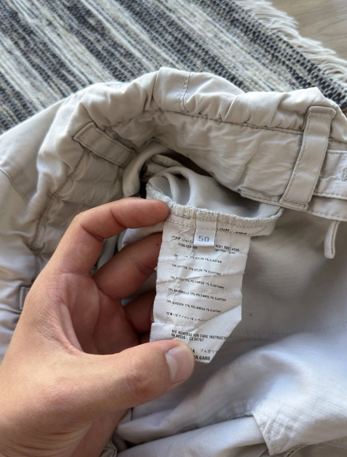 Prada Vintage Nylon Cargo 90s White Shorts Size 50 ( M ) Men