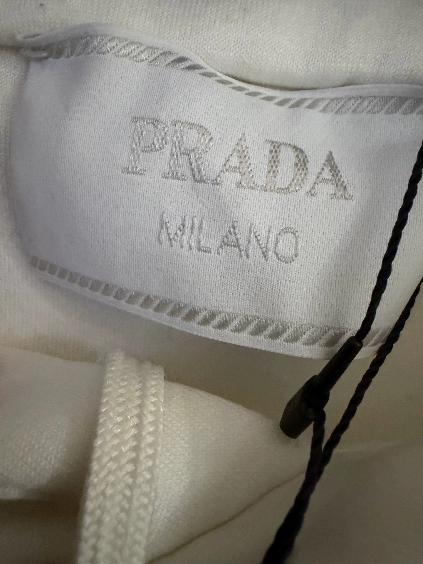 Prada Prada White Embroidered Hoodie Size XL / US 12-14 / IT 48-50 - 3 Thumbnail