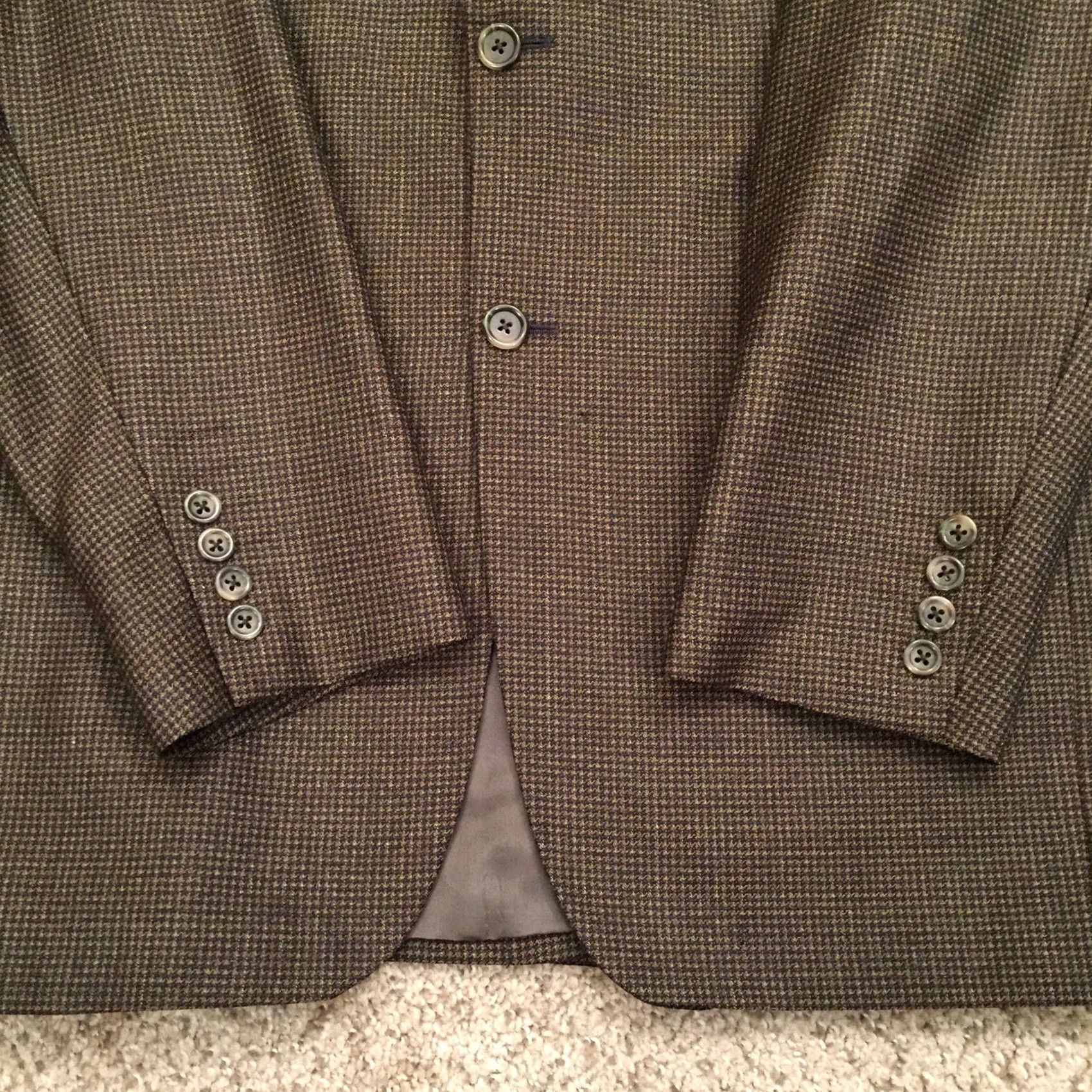 Vintage Blazer Sport Coat Mens 42 Long Brown Houndstooth Wool Blazer Coat Blazer Mens 42 Long Brown Houndstooth Wool Sport Coat Size 42R - 5 Thumbnail