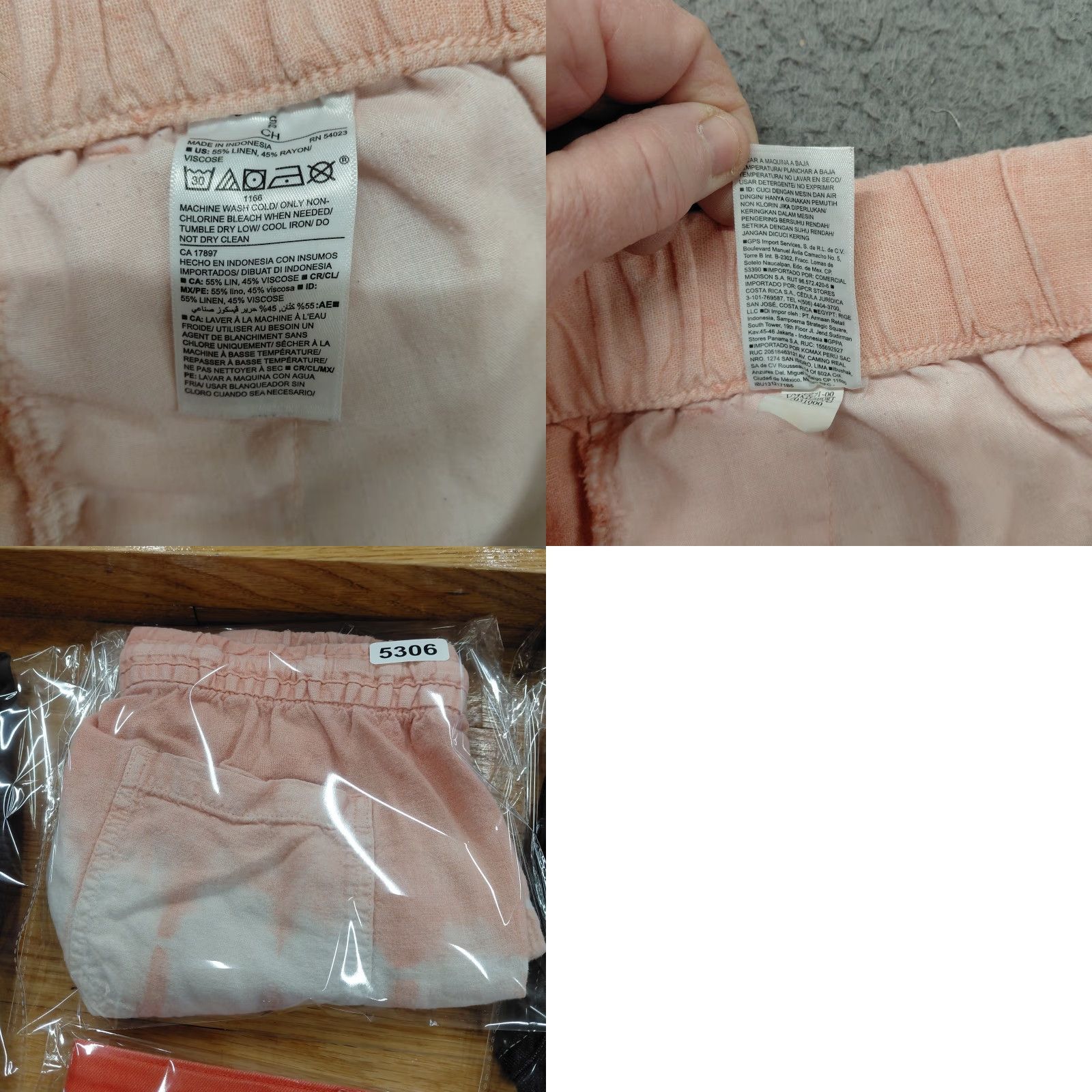 Old Navy Old Navy Shorts Women’s Size S Peach Tie Dye Linen Elastic Waist Casual Cute Bohemian Colorful Size 28" / US 6 / IT 42 - 8 Thumbnail