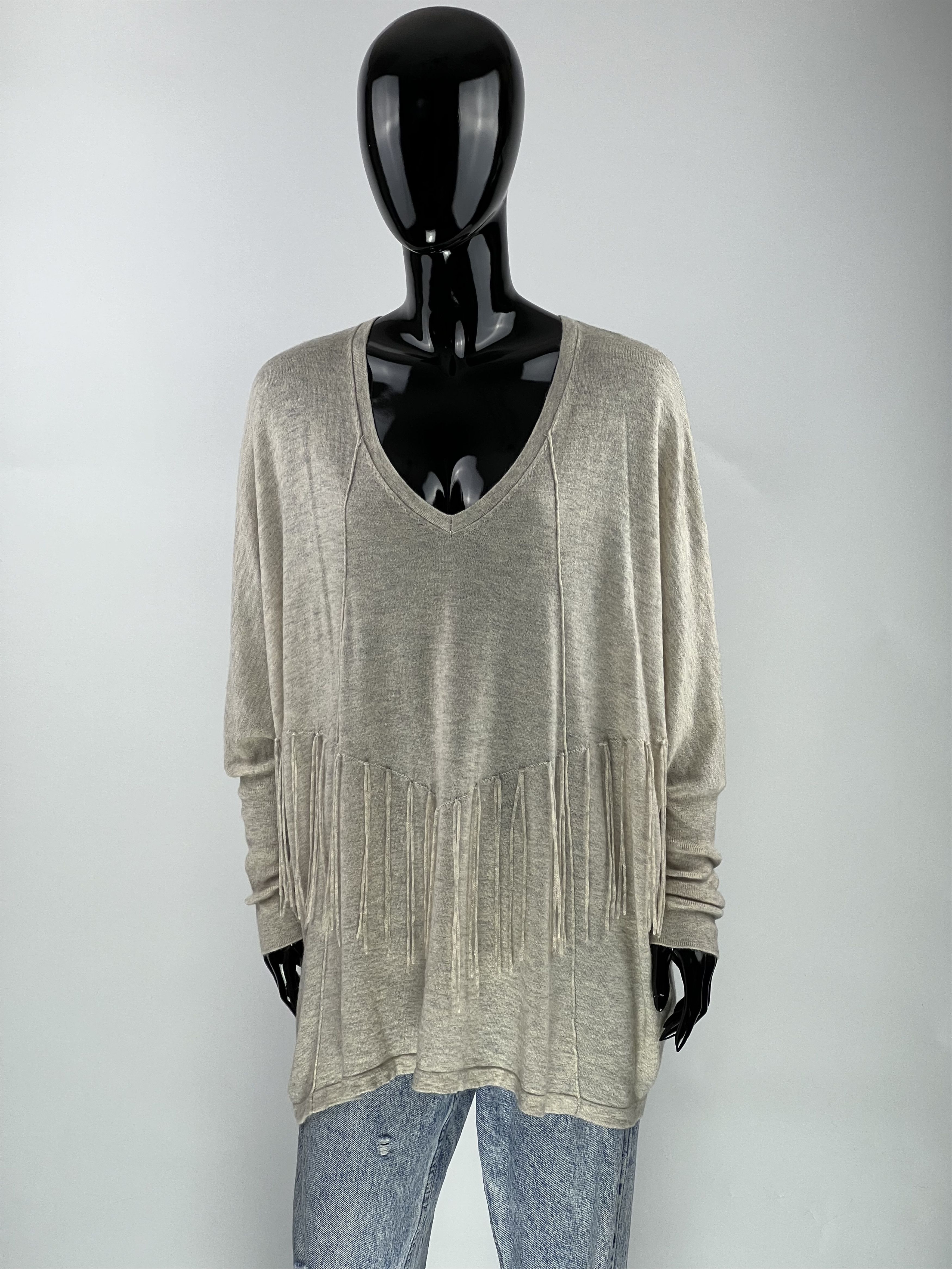Sandro Sandro Alpaca Wool Fringes V-Neck Sweater Size 2 Size M / US 6-8 / IT 42-44 - 1 Thumbnail
