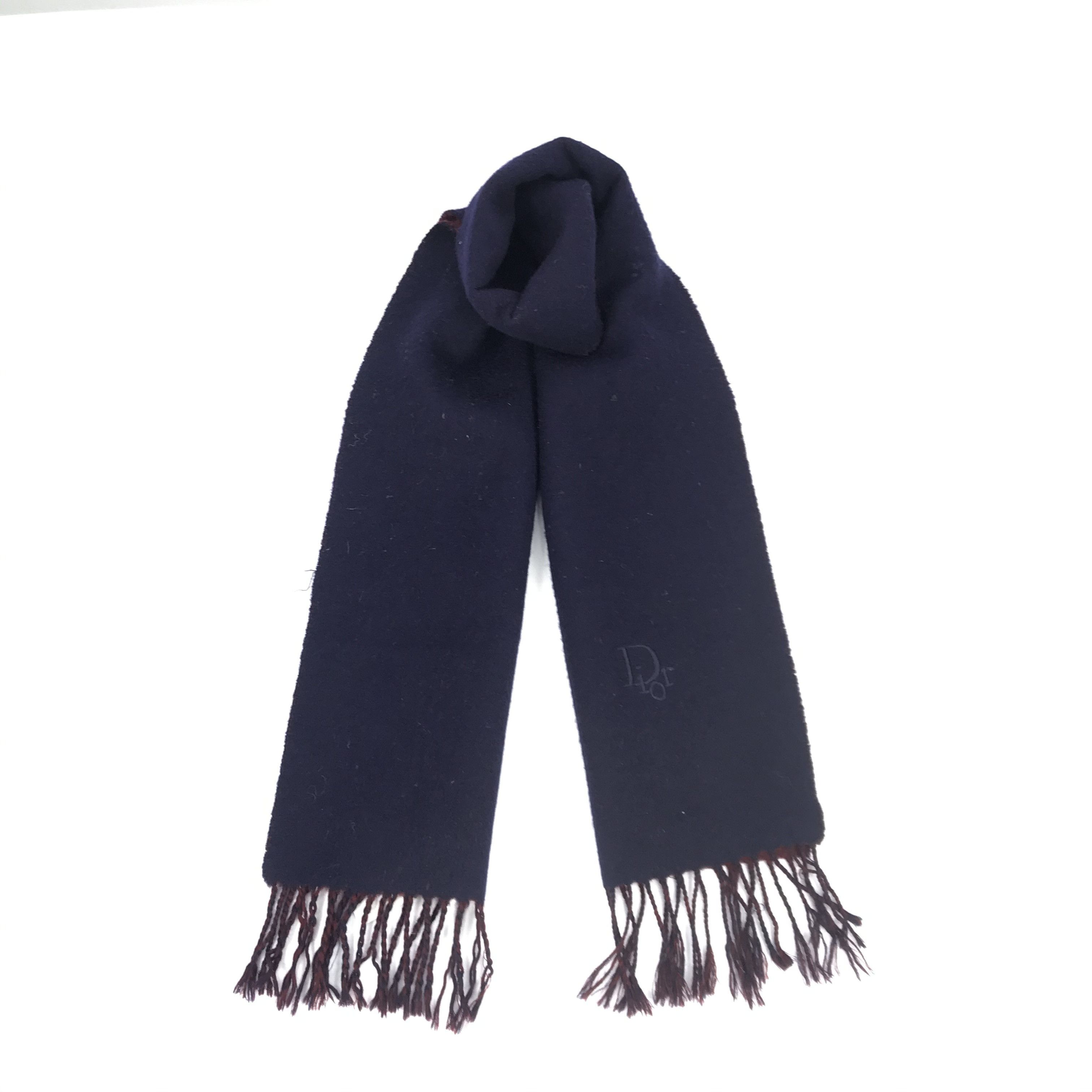 Japanese Brand Vintage Christian Dior Scarf Fringe Muffler Wool Scarves . Size ONE SIZE - 2 Thumbnail