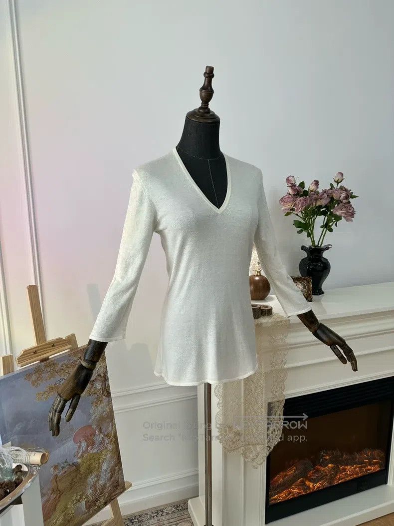 Hermes Hermes V-Neck Cashmere Knit Single-Sided H-Button Open-Bac Size M / US 6-8 / IT 42-44 - 3 Thumbnail