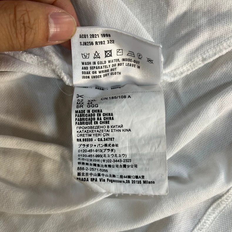 Prada Prada White small logo short sleeves Size US XXL / EU 58 / 5 - 6 Thumbnail