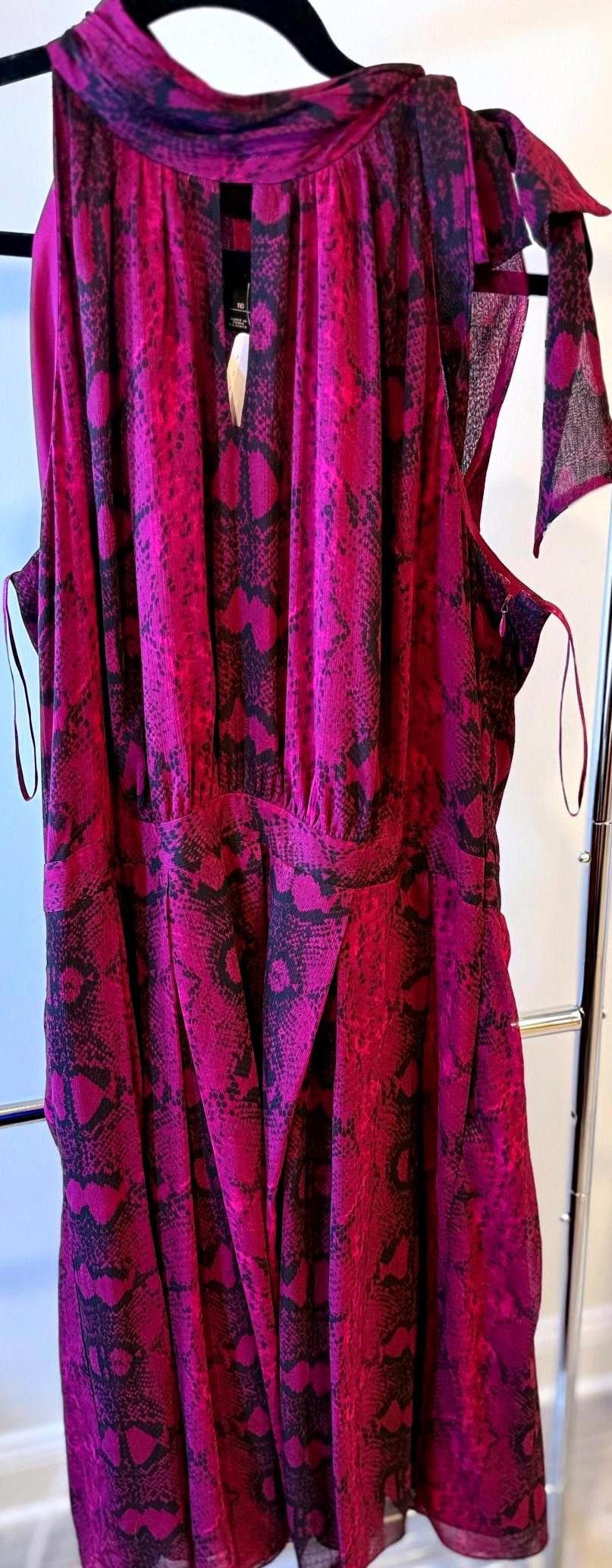 Designer Elegant Snakeskin Print Maxi Dress Size XXL / US 16-18 / IT 52-54 - 2 Thumbnail