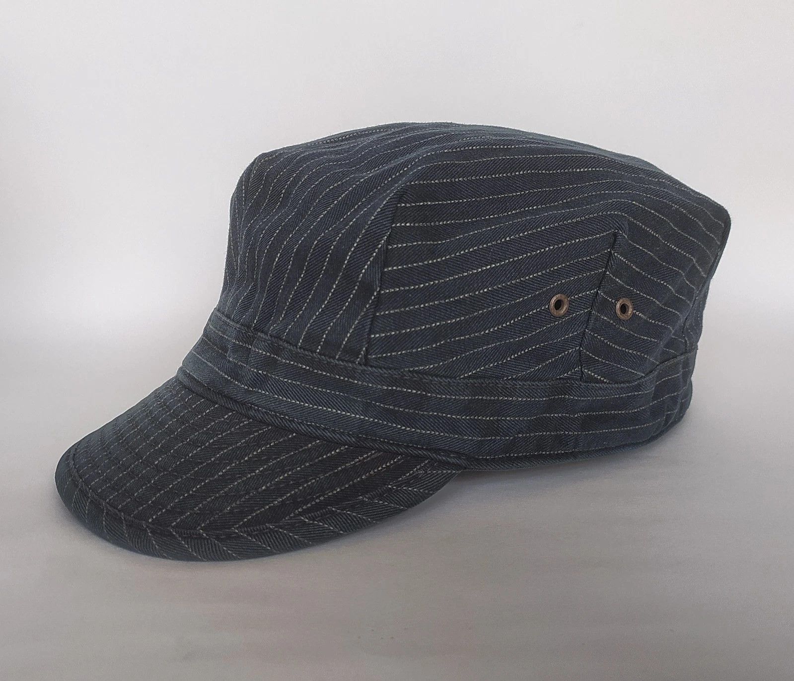RRL Ralph Lauren DOUBLE RL Striped Jaspé Twill Cap T/3030 Size ONE SIZE - 3 Thumbnail