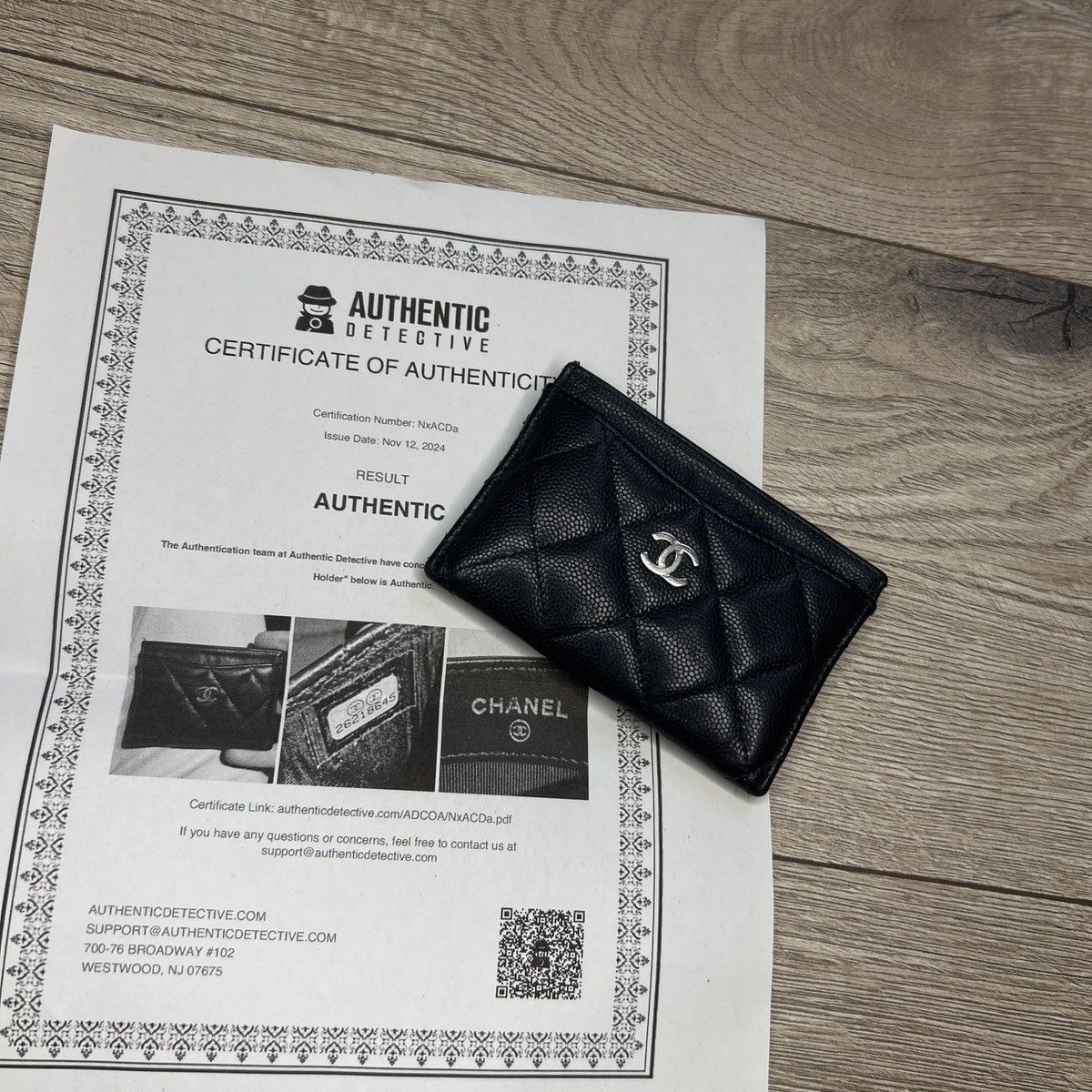 Chanel Chanel Chain Logo Quilted Black Leather Card Holder Wallet Size ONE SIZE - 1 Thumbnail