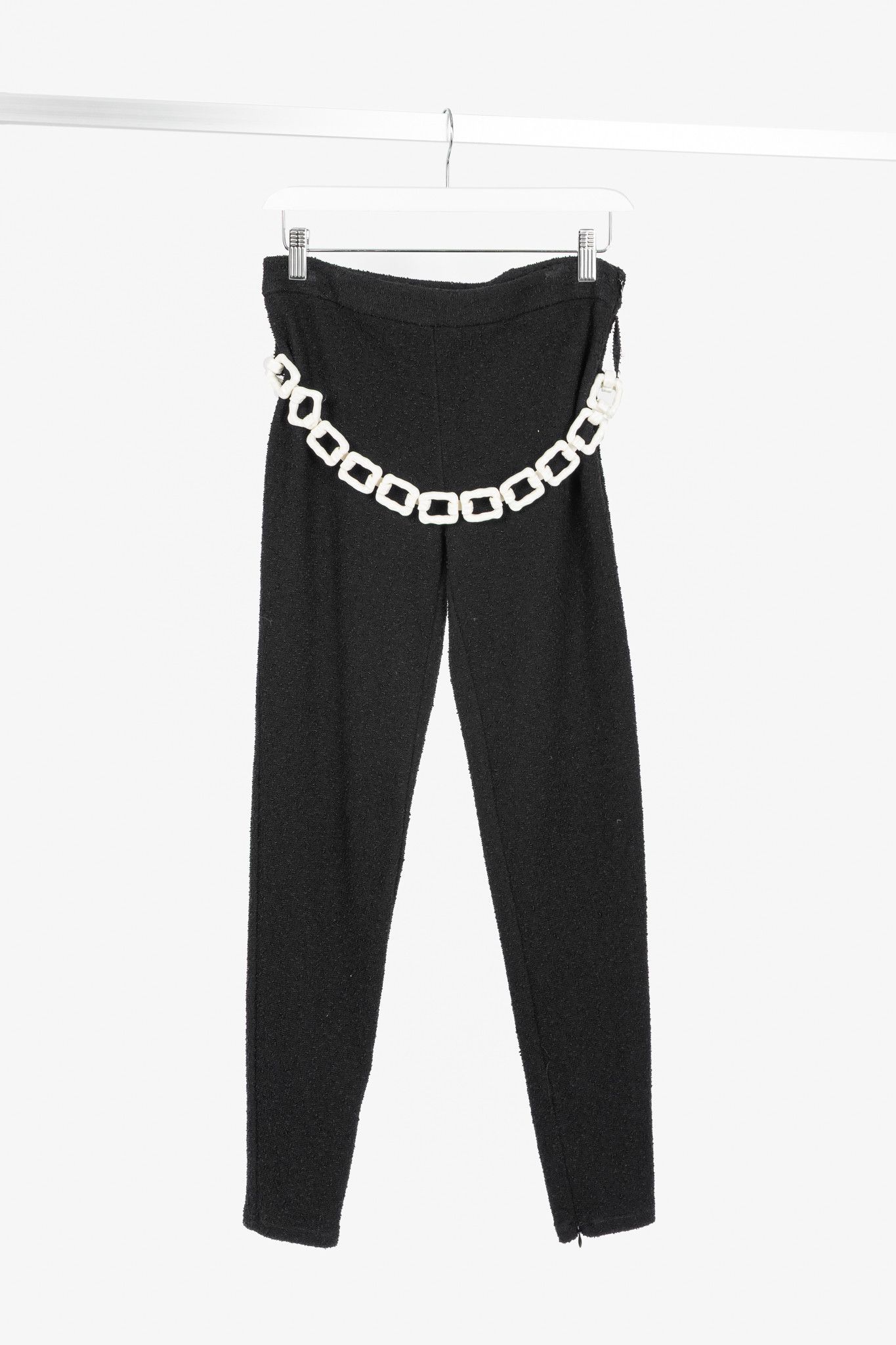 Moschino Moschino Cheap and Chic Boucle-Knit Chain-Belt Skinny Pants Size 27" / US 4 / IT 40 - 1 Thumbnail