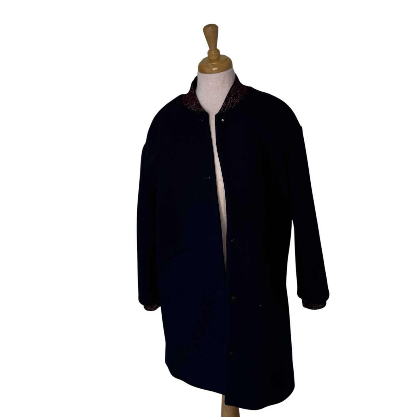 Other Des Petits Hauts MAURICETTE Stadium Coat Wool Marine Navy Size S / US 4 / IT 40 - 4 Thumbnail