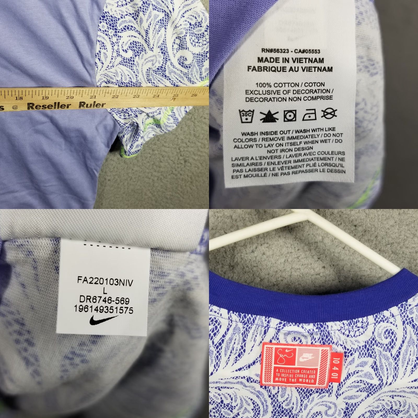 Nike Nike Women Cropped Crew Neck T-Shirt Purple Tennis Activewear Large Serena Williams Design Size L / US 10 / IT 46 - 8 Thumbnail