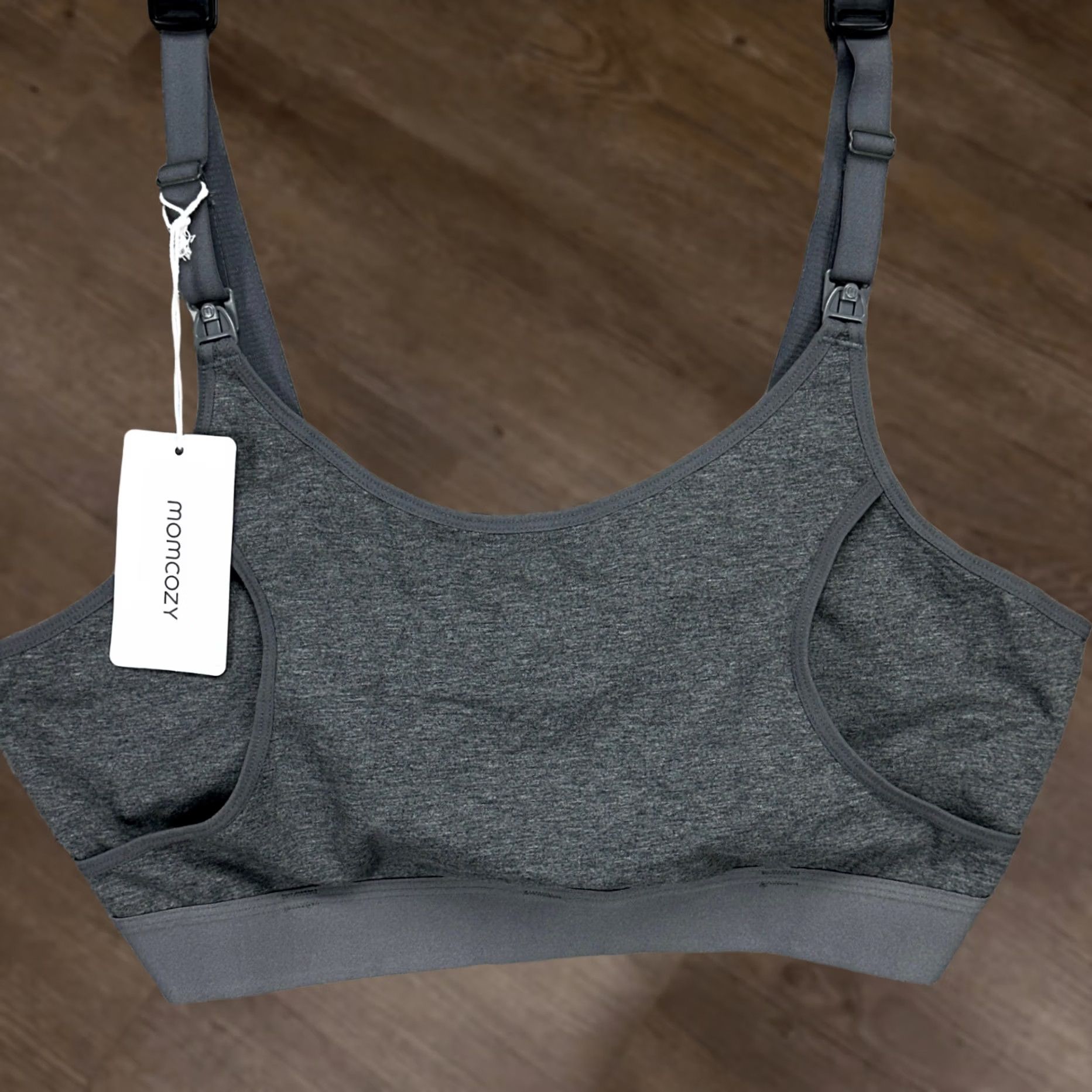 Vintage Momcozy Womens Nursing Pumping Bra 2XL Gray Adjustable Strap Back Stretch NEW Size ONE SIZE - 1 Thumbnail