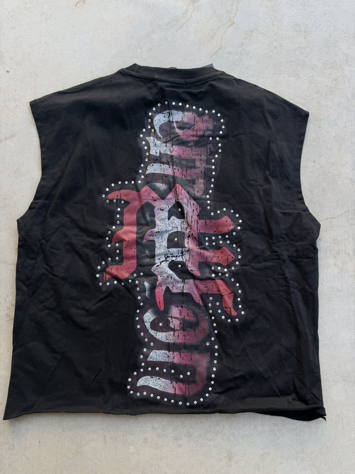 Mixed Emotions Angel Cut Off Tee Black Small New With Tags