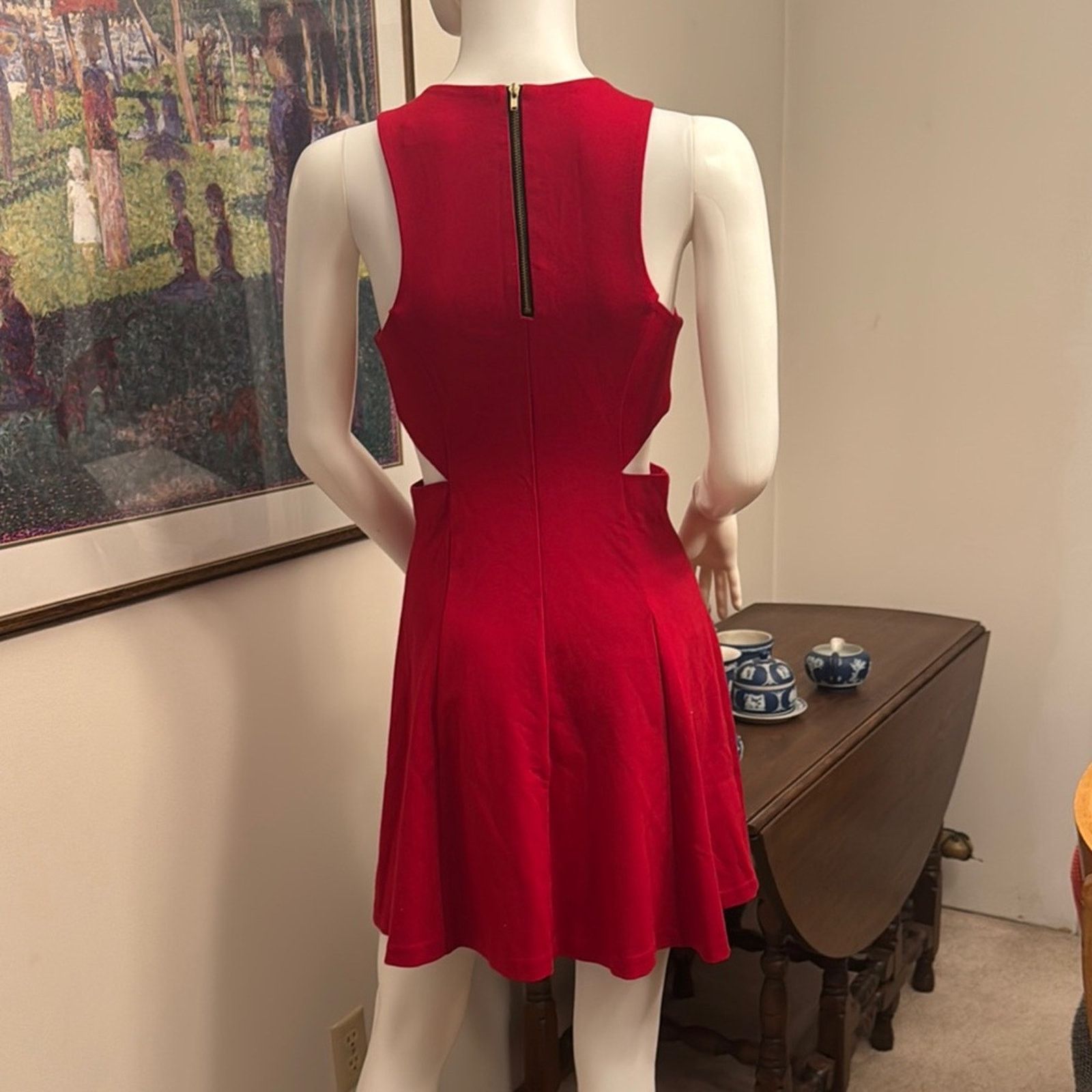 Amanda Uprichard Amanda Uprichard Juliet Red Cut Out Sleeveless Dress Medium Size M / US 6-8 / IT 42-44 - 5 Thumbnail
