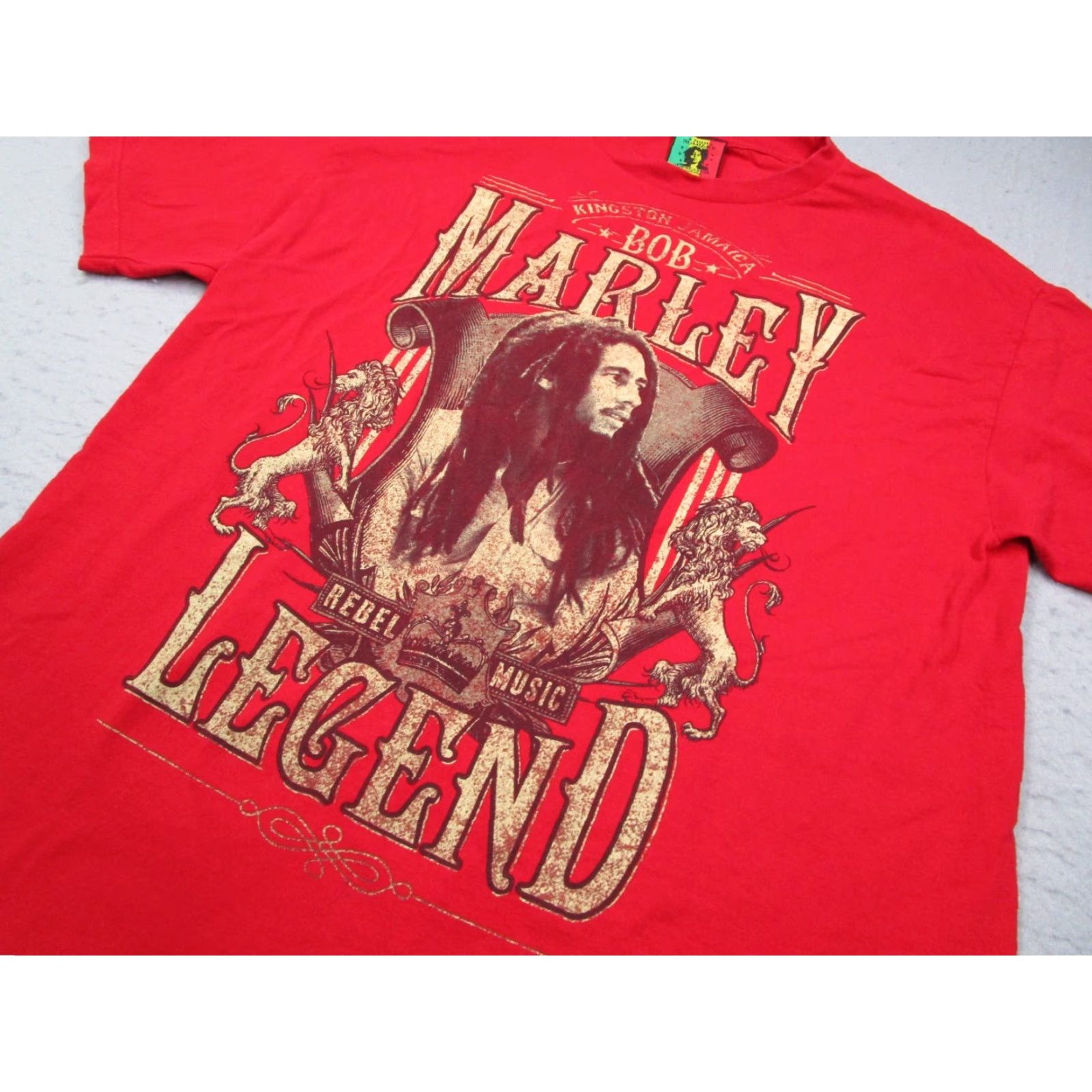 Vintage VINTAGE Bob Marley T-Shirt Men XL Red Short Sleeve Music Retro Jamaica Collection Size US XL / EU 56 / 4 - 2 Thumbnail